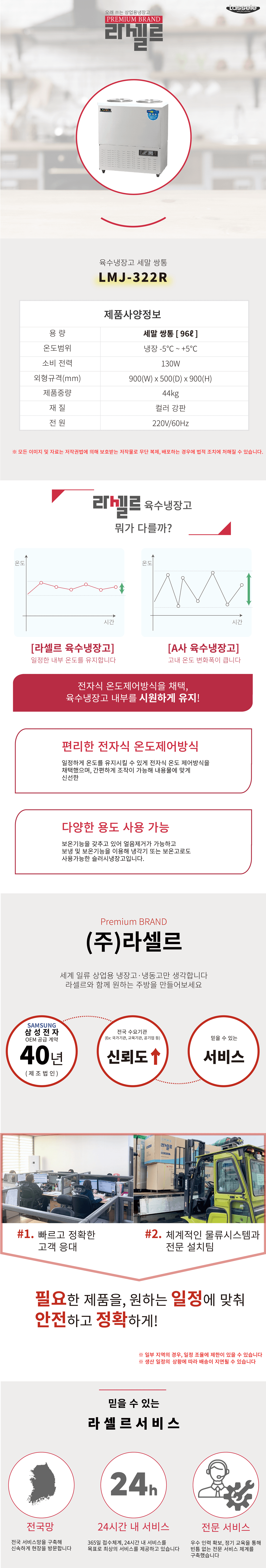 [라셀르]업소용 육수냉장고 96L급 (36) LMJ-322R 상세 이미지 1